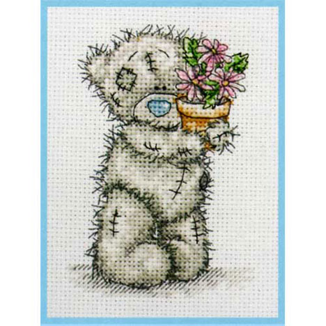 Pink Flower Pot Me to You Bear Small Cross Stitch Kit £5.99